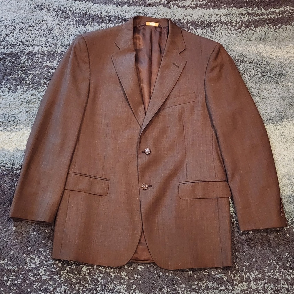 Brooks Brothers 346 Stretch Mens Brown Blazer Jacket Size 41R